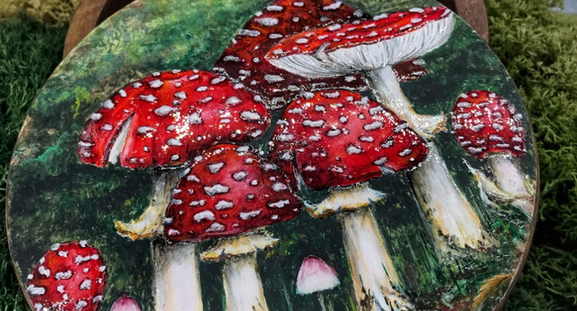 Тарелка с грибами 